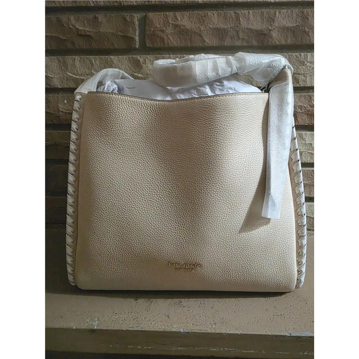 Kate Spade The Knott Color Block Medium Pebbled Leather Bag Purse