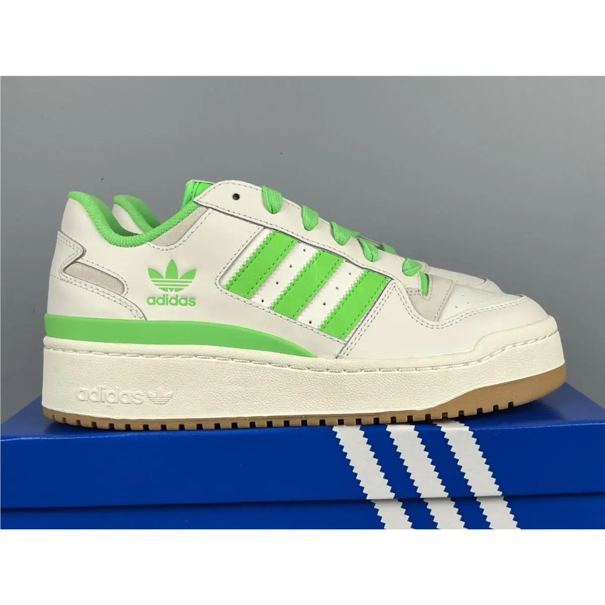 Adidas Originals Forum Bold Stripes Women`s Size 8.5 Casual Shoes White Green