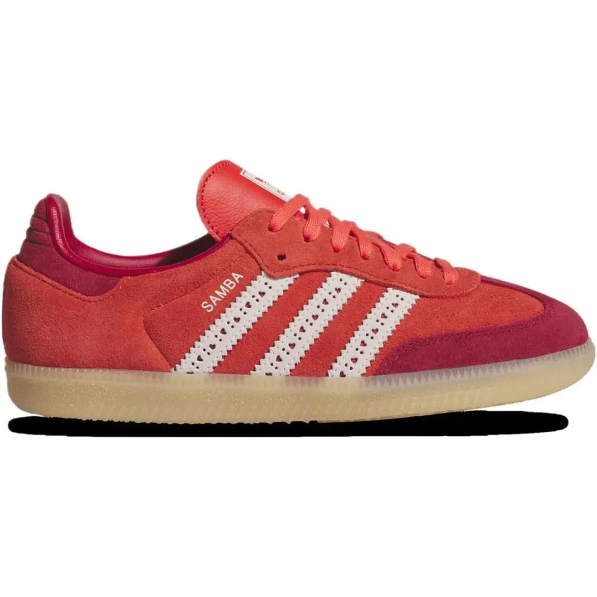 Adidas Hearts Samba OG J Youth Girls Size 6 Red Suede Sneakers Shoes JS3526