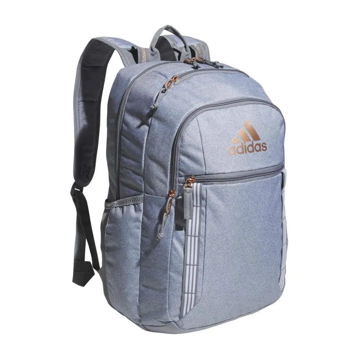 Adidas Twill Grey Rose Gold Backpack Large Laptop Book Bag Travel Work Gym