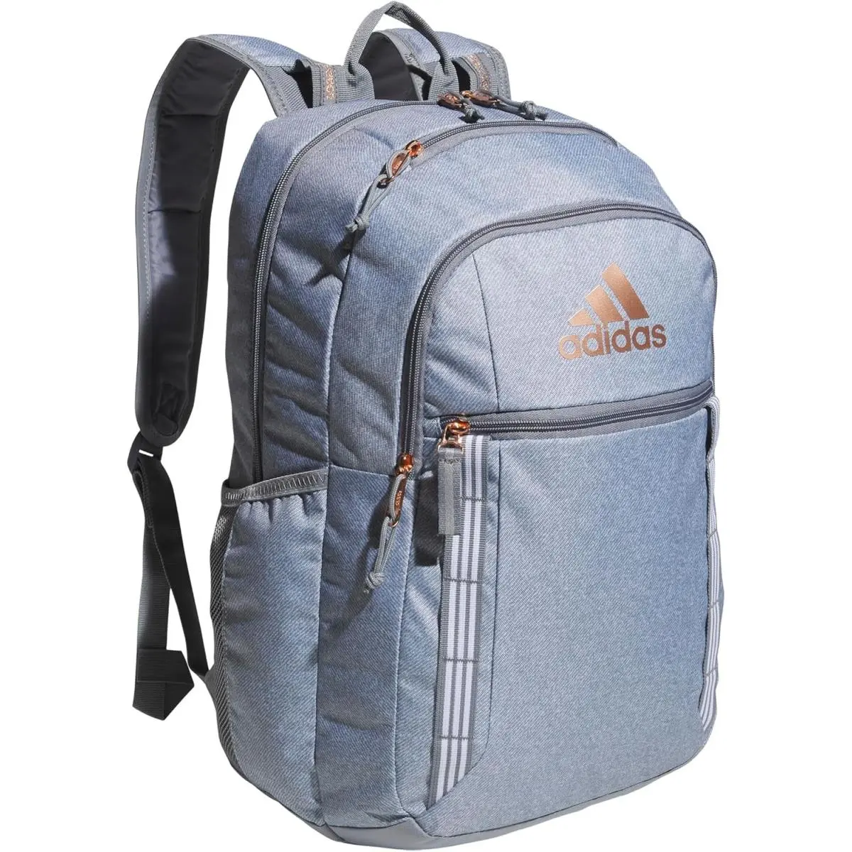 Excel 7 School Backpack For Laptop Gym and Travel 34L Twill Grey/grey/rose by Adidas