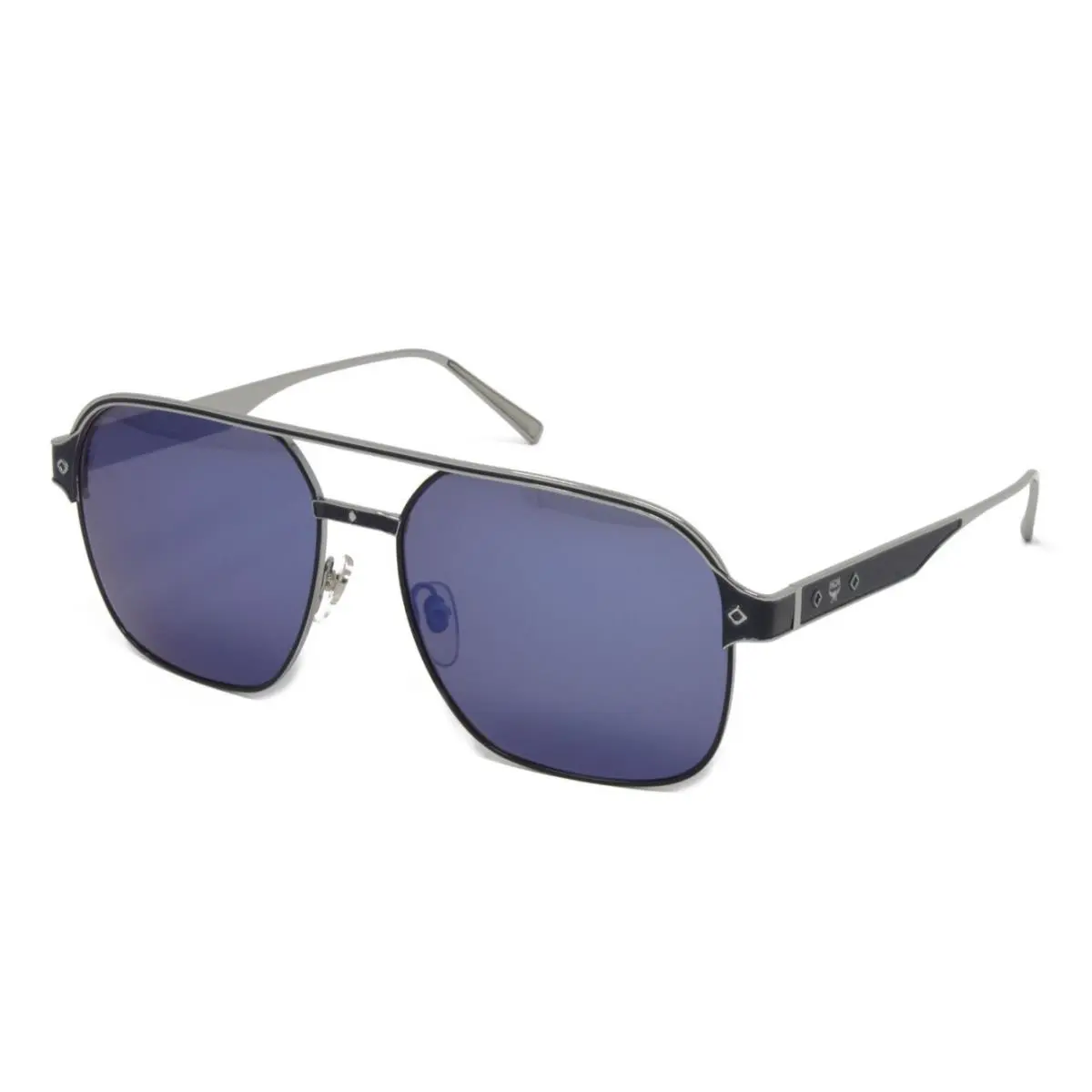 Mcm Men`s Sunglasses MCM128S 066 Ruthenium Blue 59mm Square Metal Frame