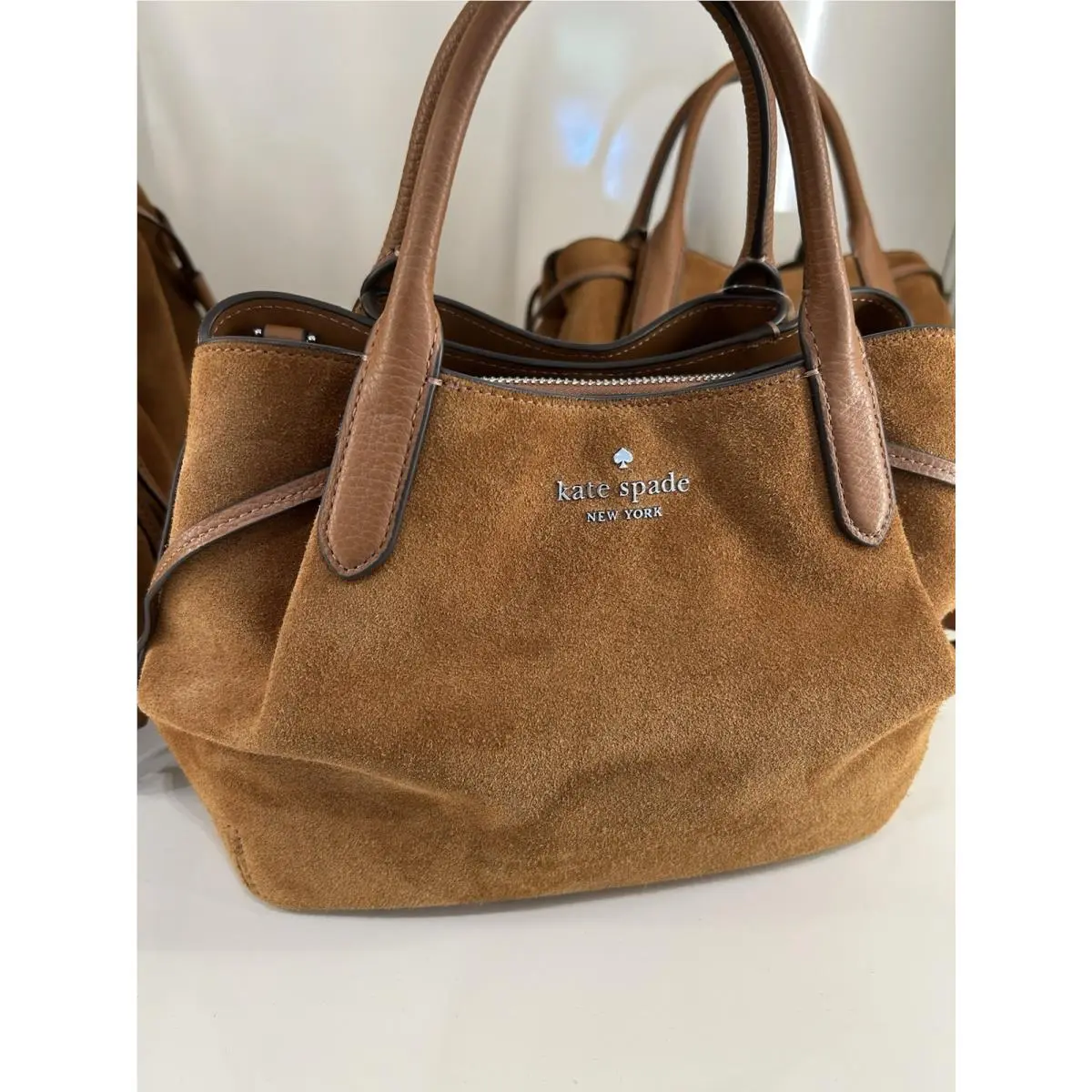 Kate Spade Dumpling Small Satchel Shoulder Bag Warm Ginger Suede km141