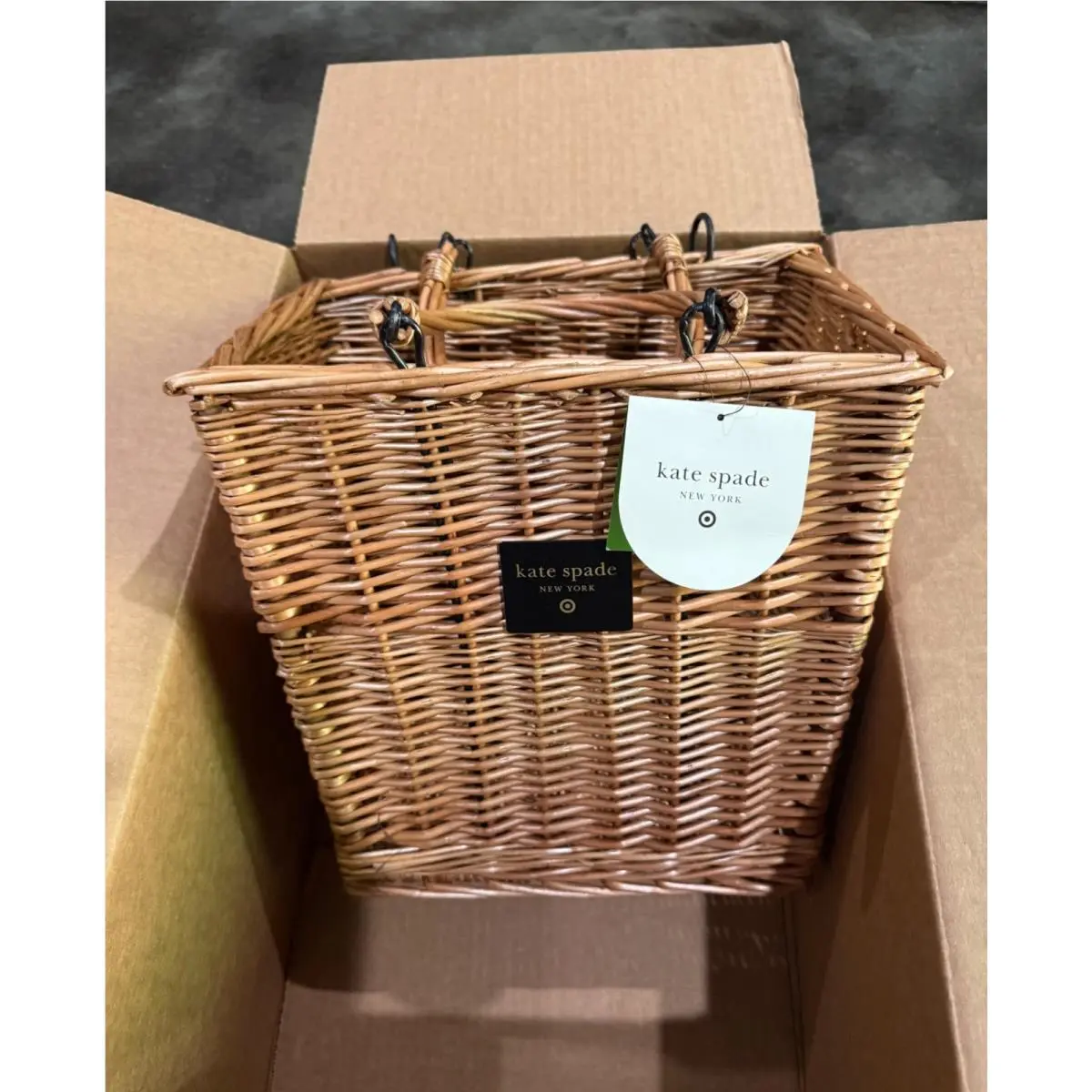 Natural Woven Wicker Adult Bicycle Basket Kate Spade New York x Target Exclusive