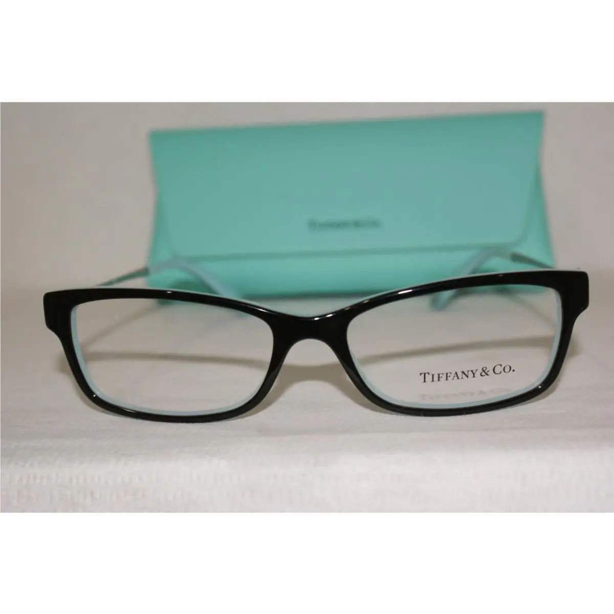 Tiffany Eyeglasses 2140 Black/blue 8055 53-16 W Case