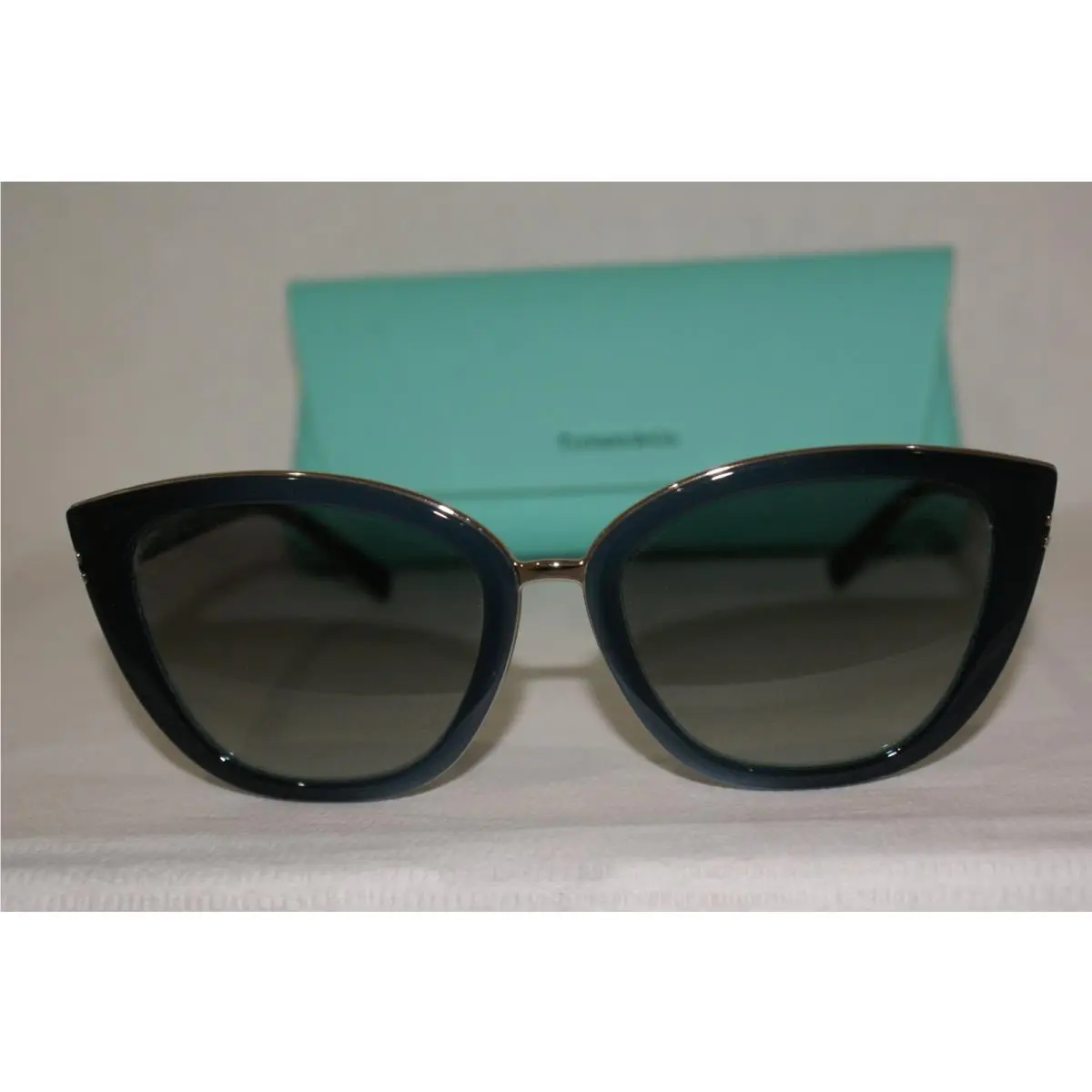 Tiffany Sunglasses 4152 Black/blue 8259/3C 55-18 W Case