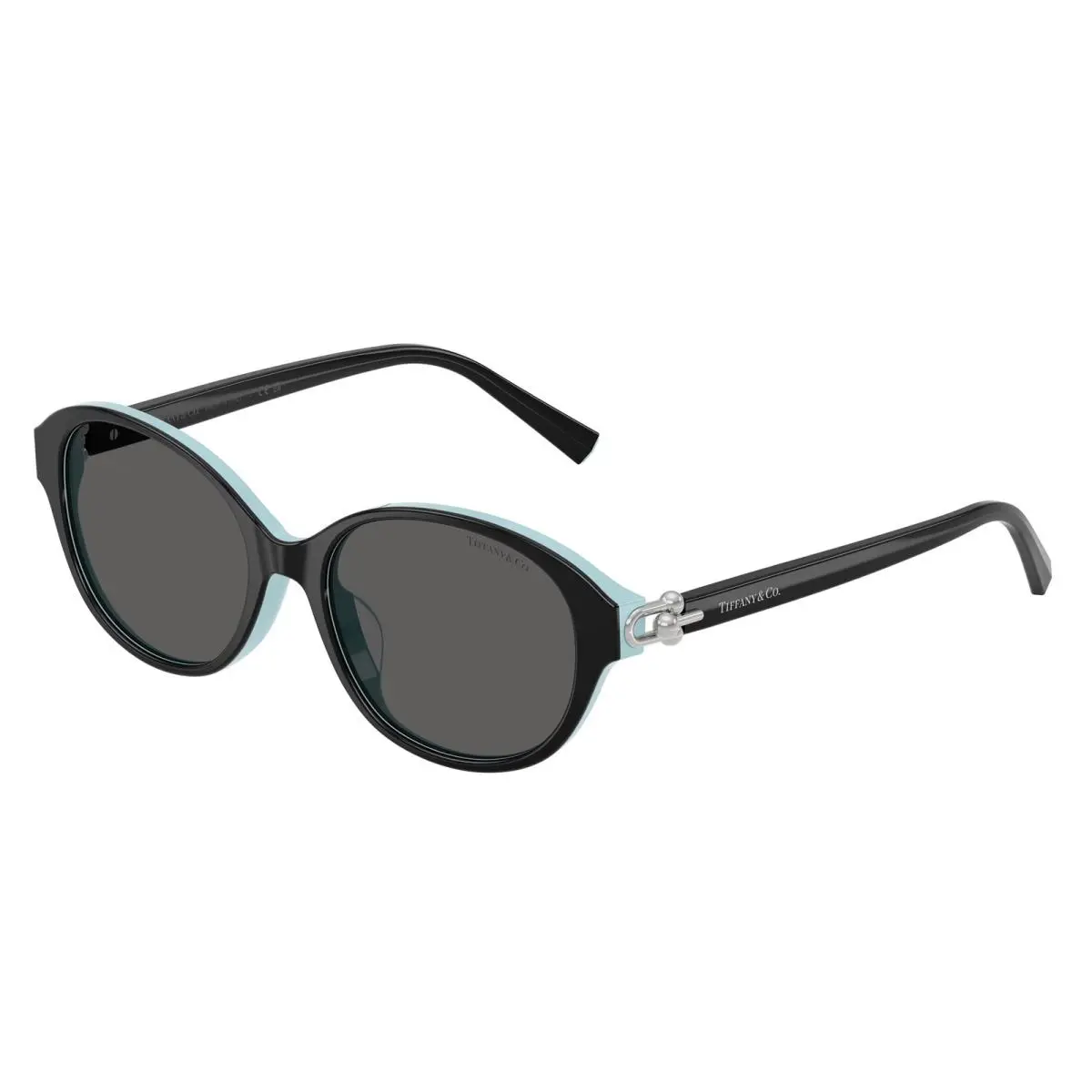 Tiffany TF4263D 8055S4 Black On Tiffany Blue Dark Grey 54 mm Women`s Sunglasses