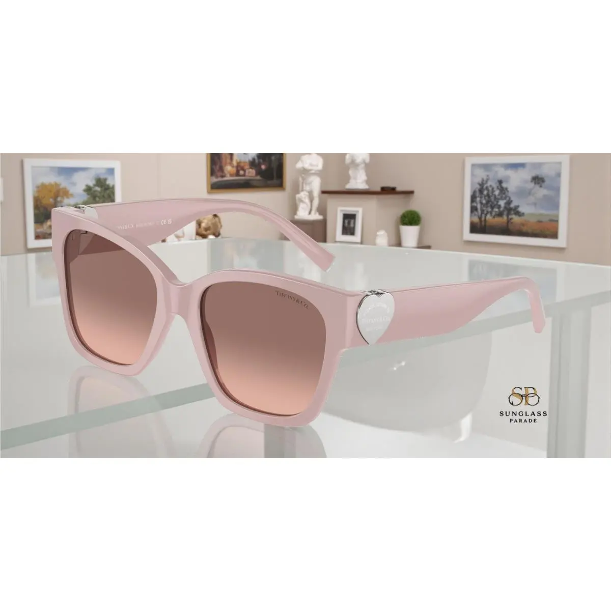 Tiffany TF4216 839313 Dusty Pink Pink Gradient Dark Brown 54mm Womens Sunglasses