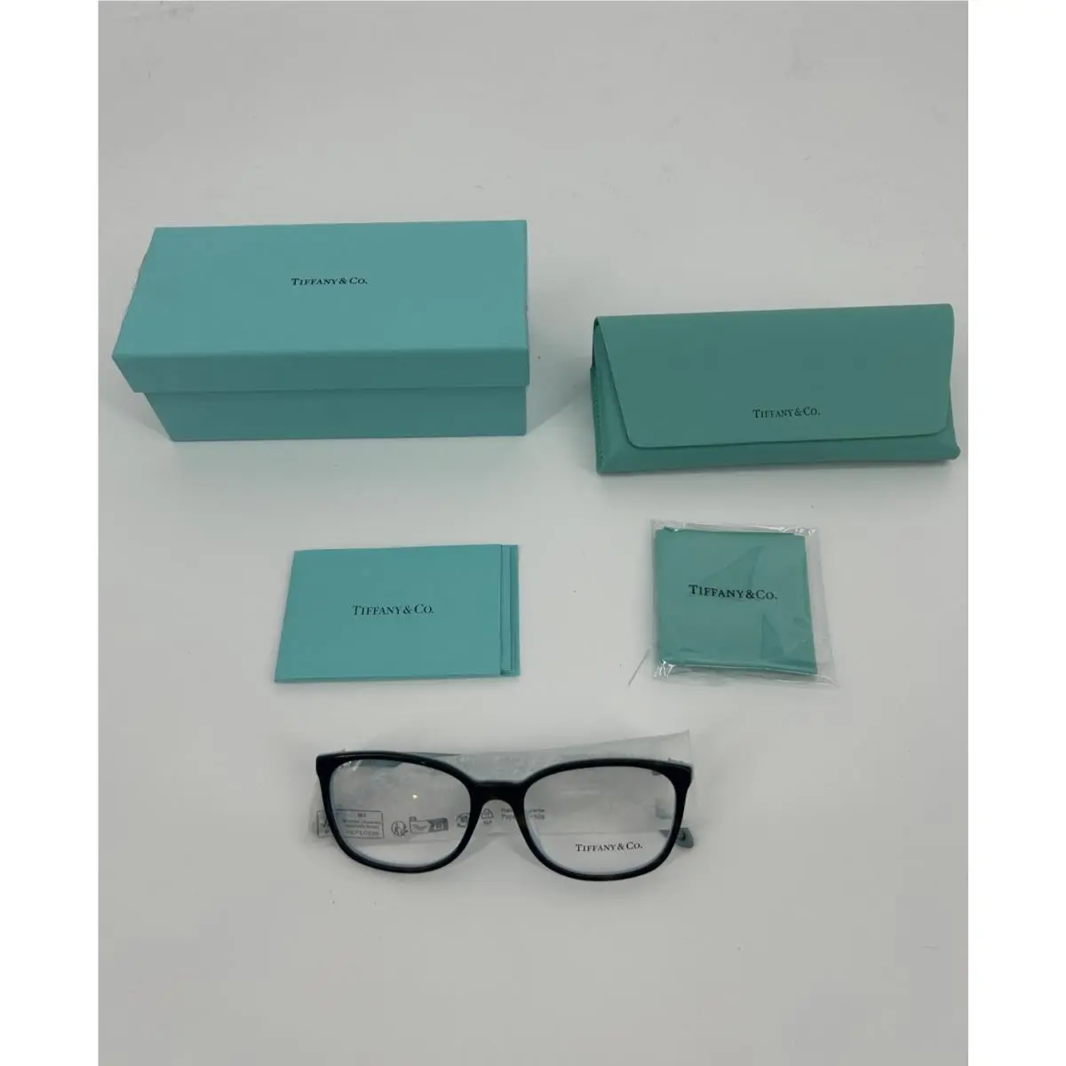 Tiffany Co. Square Eyeglasses Demo Lens 0TF2109BF Havana On Tiffany Blue