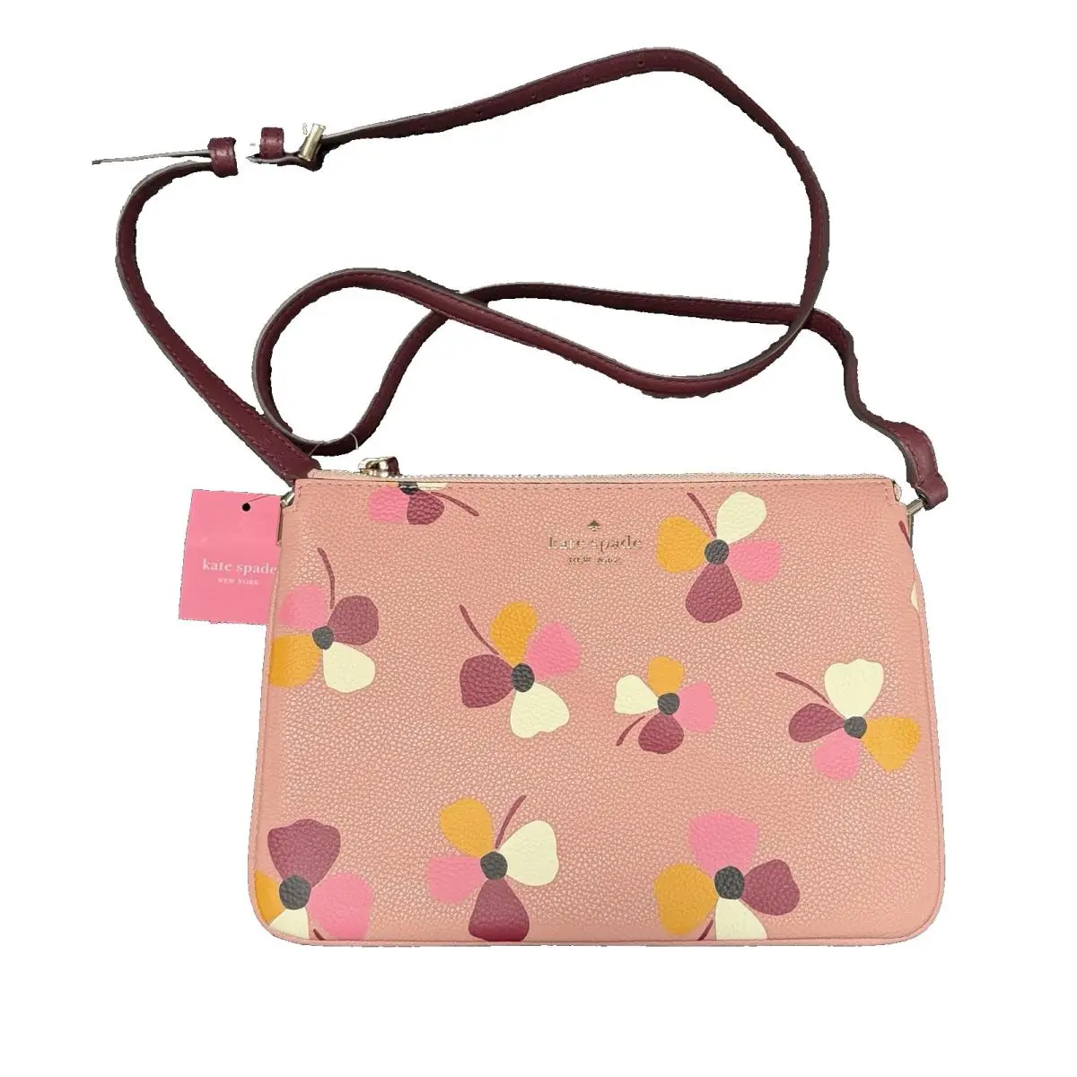 Kate Spade Flower Dusk Buds-jackson Triple Gusset-crossbody Bag-nwt-msrp