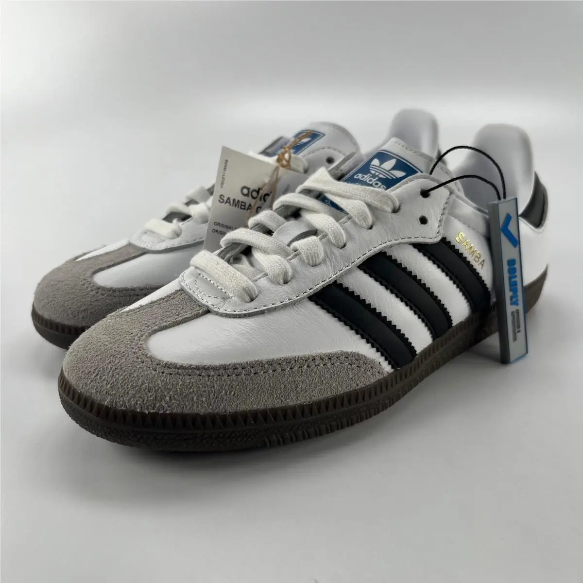 Adidas Samba OG Cloud White Core Black Gum B75806 Kids Size 5 Sneakers