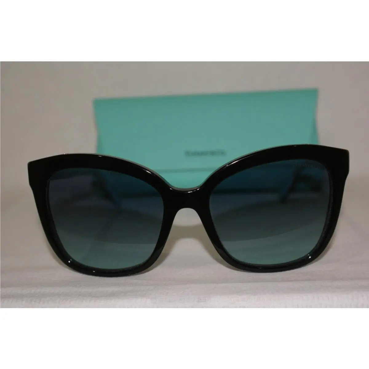 Authenti Tiffany Sunglasses 4150 Black/blue/gold 8001/9S 55-18 W Origin Case