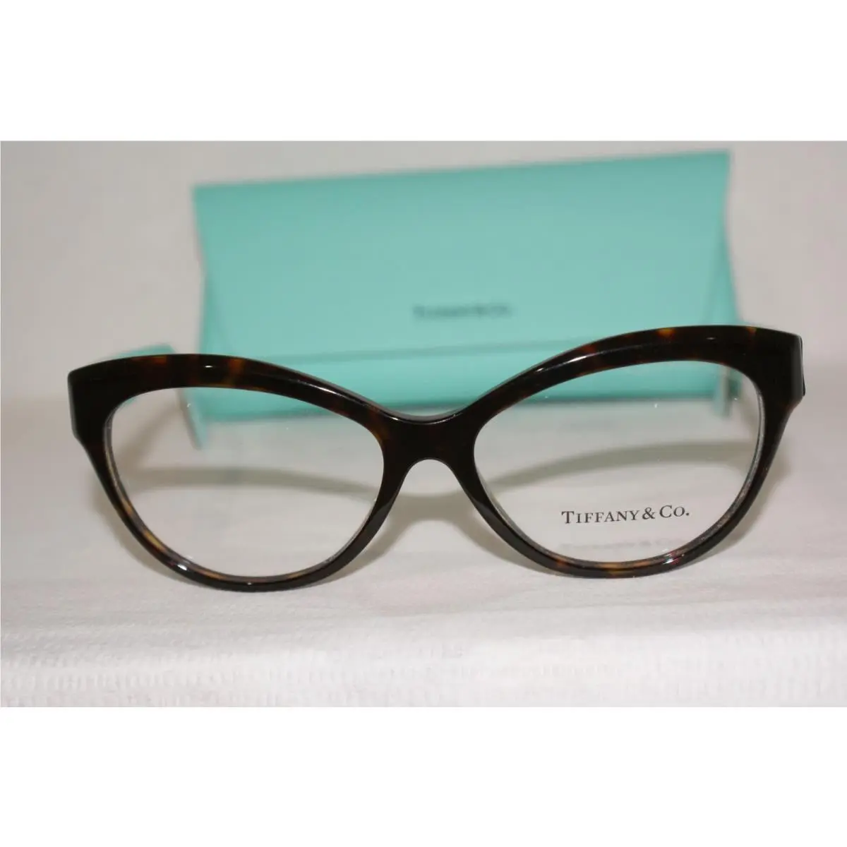 Authent Tiffany Eyeglasses 2176 Brown Tortoise/blue 8015 53-15 W Origin Case