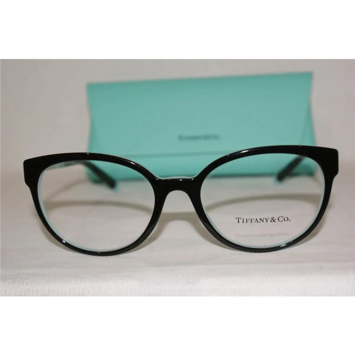 Tiffany Eyeglasses 2191 Black/blue 8055 53-18 W Case