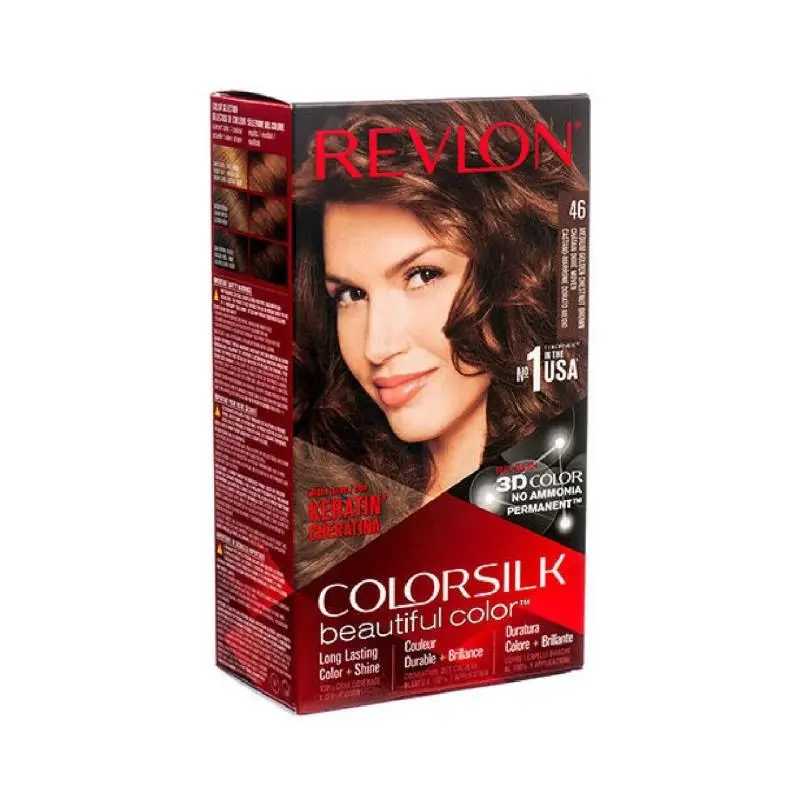 6x  Hair Color Medium Golden Chestnut B Ammonia Free Long Lasting 3D 46 by Revlon