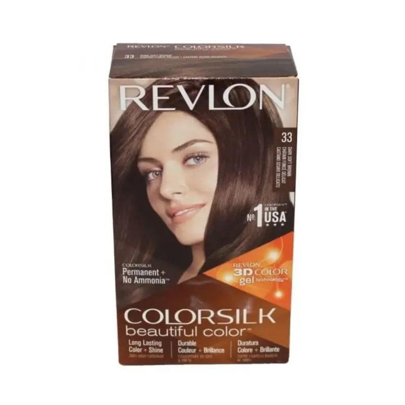 6x  Colorsilk Hair Color Permanent 33 Soft Brown Gray Coverage 1 App by Revlon