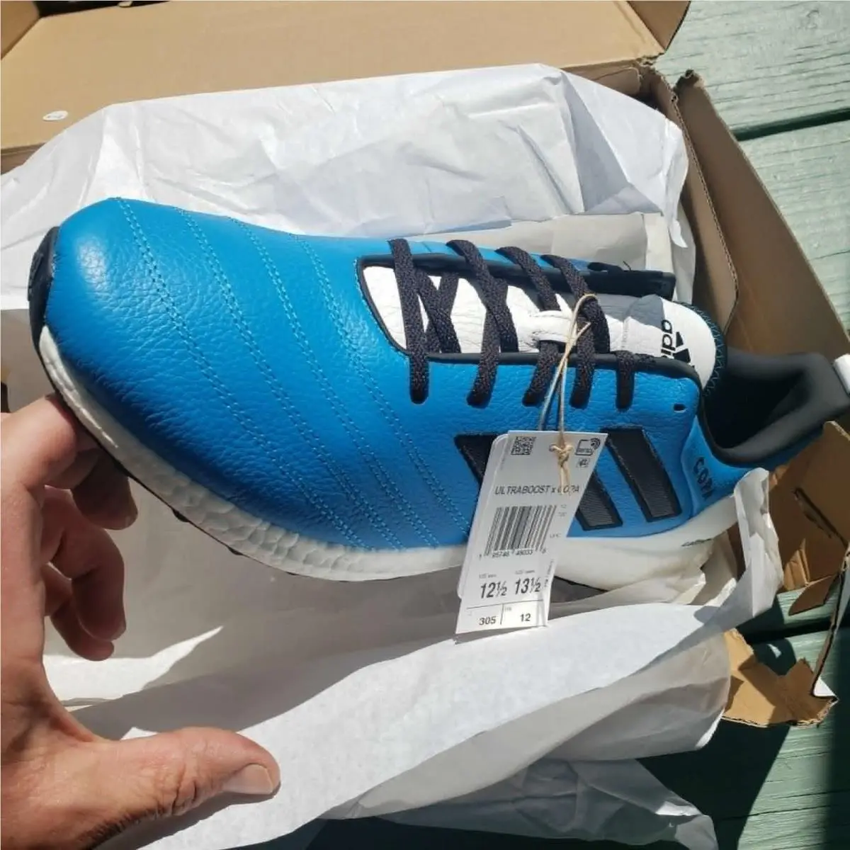 w Box Mens Adidas Ultraboost Blue Copa Sneakers Shoes Size 12.5
