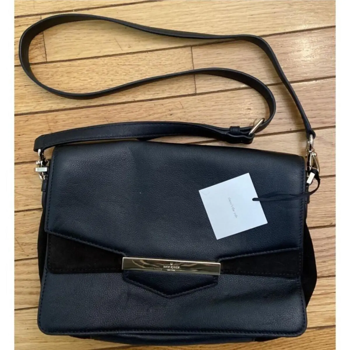 Kate Spade Kaela Carmel Court Black Leather and Suede Women’s Shoulder