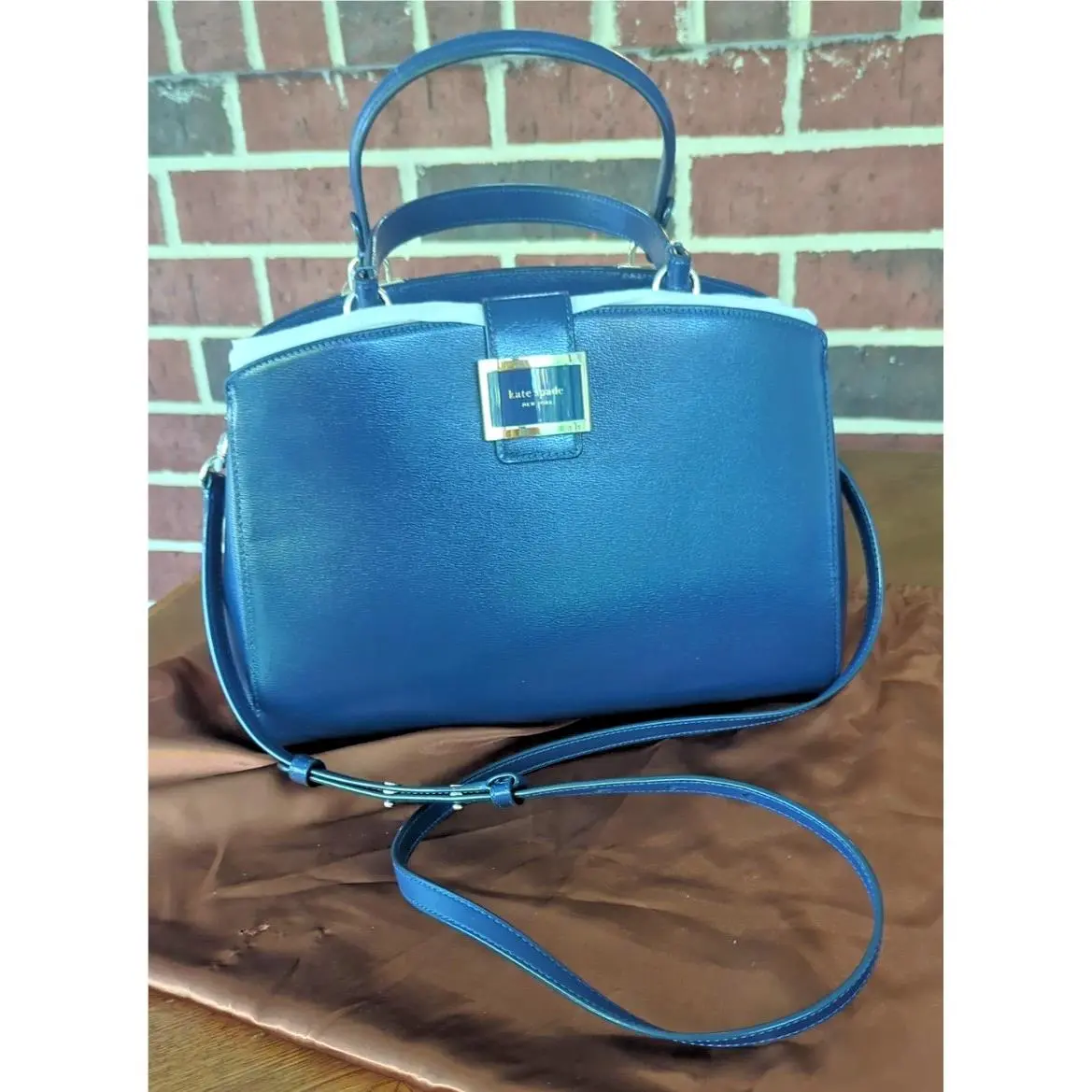 New Kate Spade New York Katy Leather Satchel Navy Blue