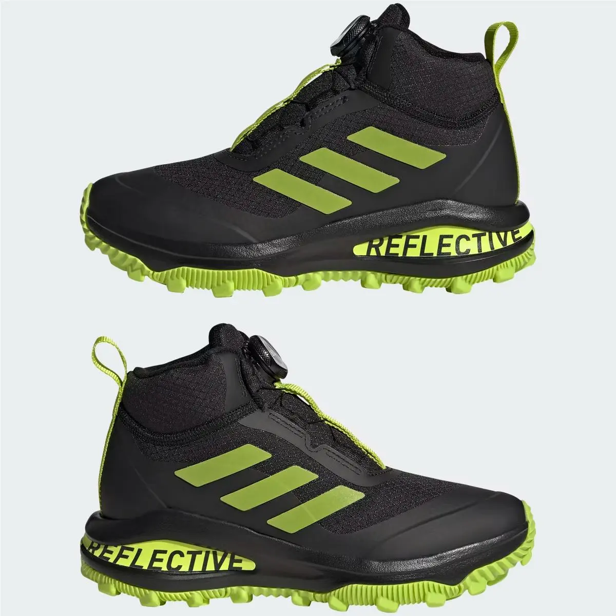 Adidas Fortarun Boa Atr K - Black Semi Solar Slime - FZ5472 - Kids 13.5K