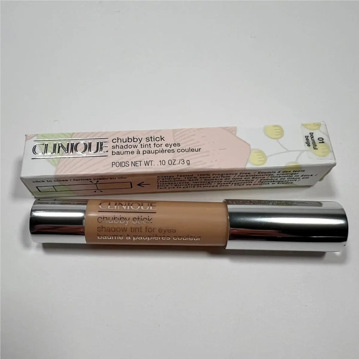 Clinique Chubby Stick Shadow Tint For Eyes Shade 01 Bountiful Beige Full Size