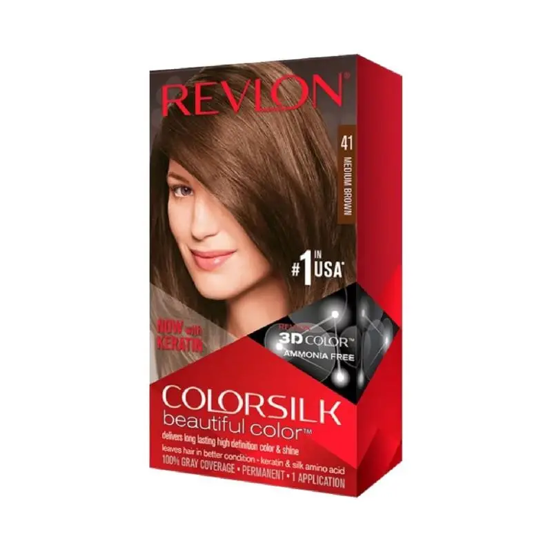 6x Revlon Colorsilk Hair Color Permanent 41 Medium Brown Gray Coverage 1 A