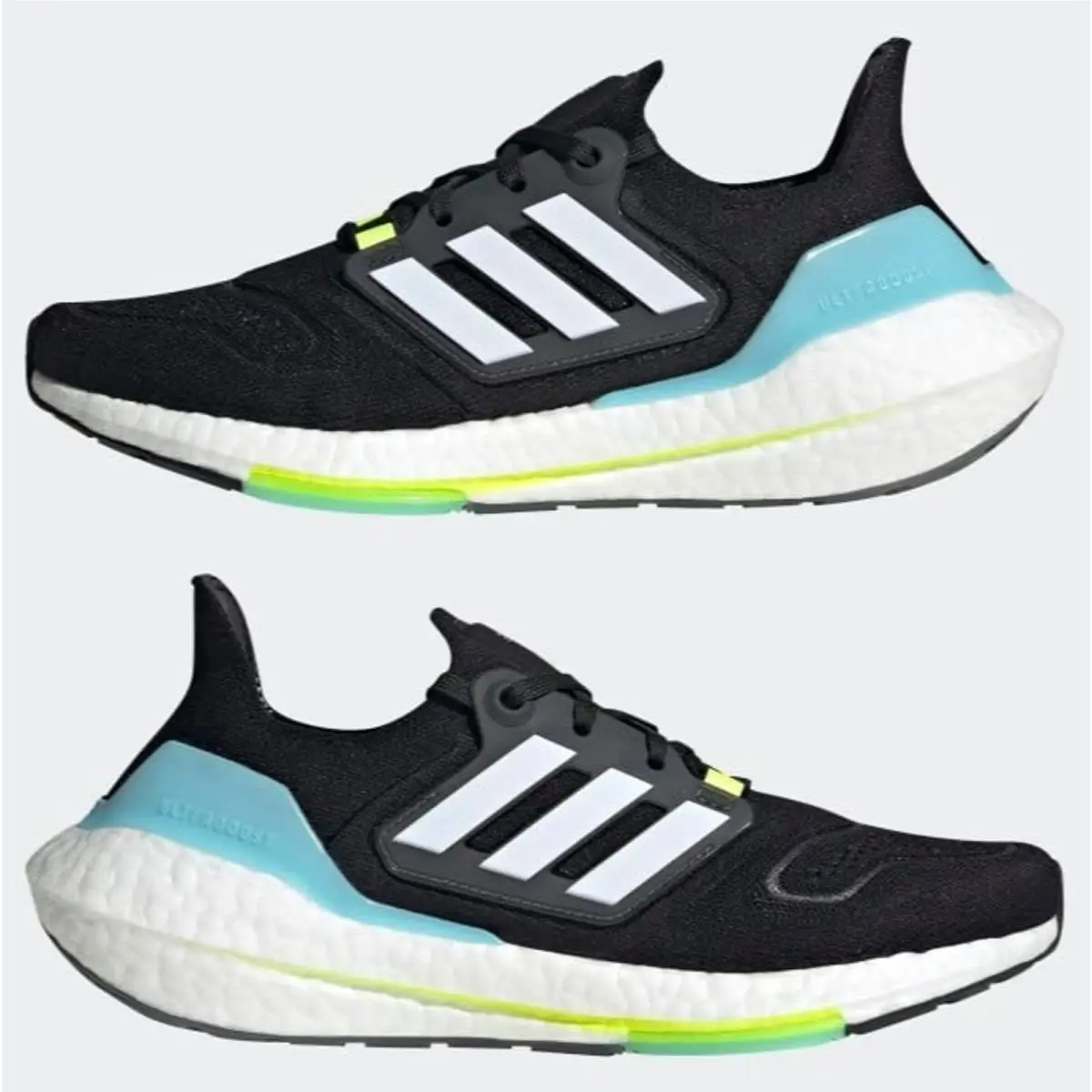 Adidas Ultraboost 22 W Black White Light Blue- Womens Running Shoes GX6658