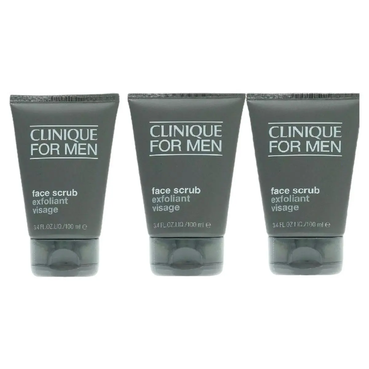 3-pack Clinique For Men Face Scrub Exfoliant Visage 3.4oz/100ml Full Size