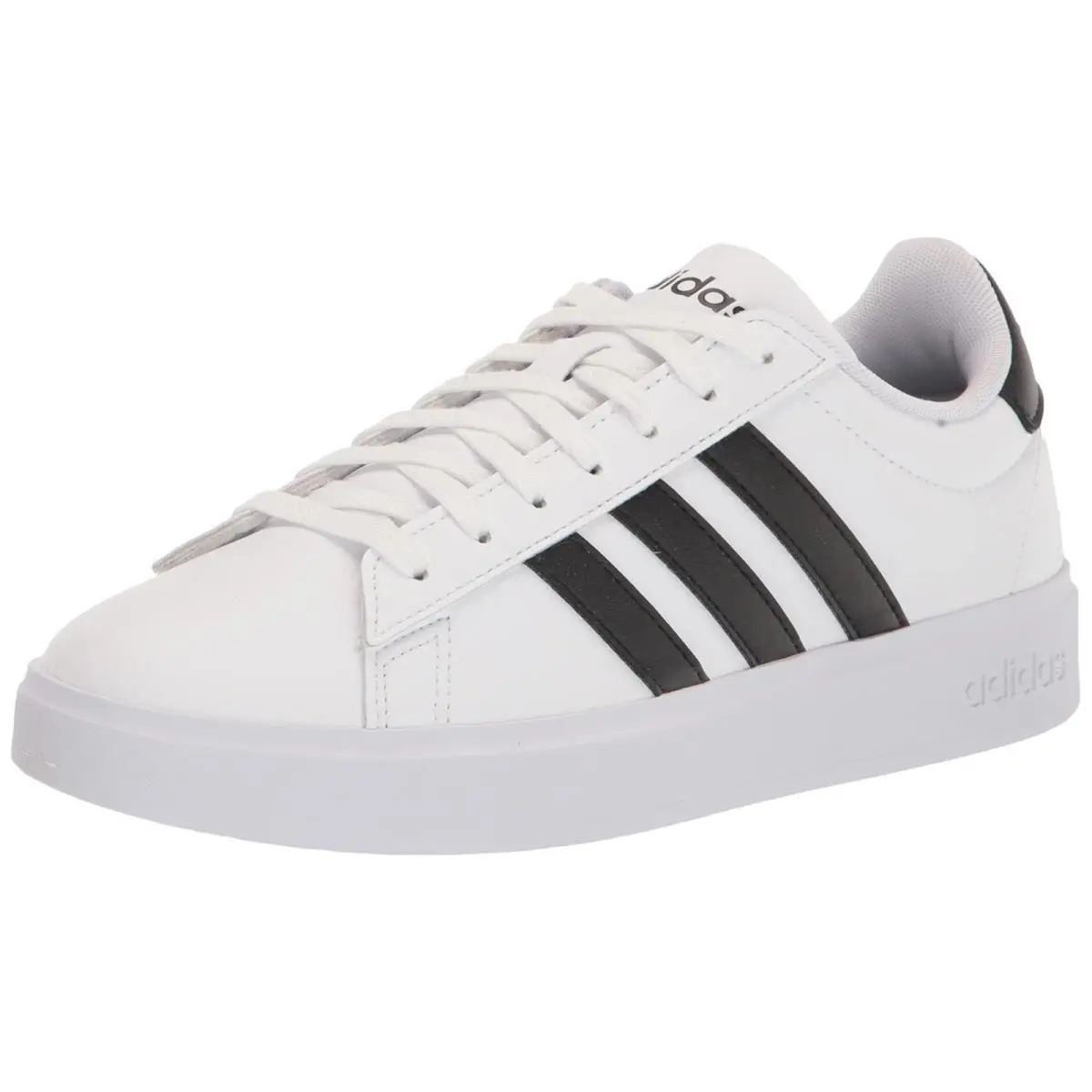 Adidas Mens Grand Court 2 Tennis Shoes White Black Size 10 Casual Sneaker - White/Black/White