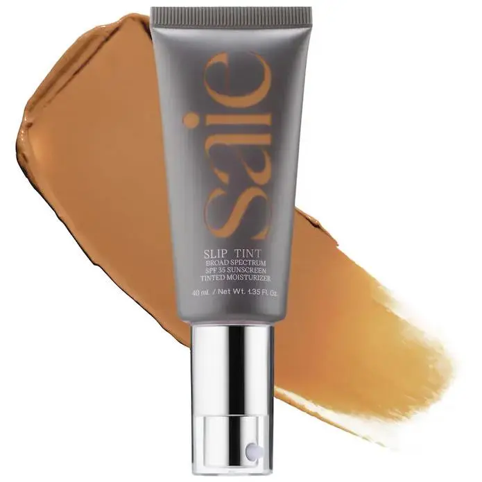 Slip Tint – Lightweight Tinted Moisturizer 14 Shades 1.3oz/40mL Five + Half - for medium skintones with red undert by Saie