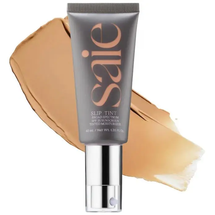 Slip Tint – Lightweight Tinted Moisturizer 14 Shades 1.3oz/40mL Four - for light to medium skintones with red unde by Saie