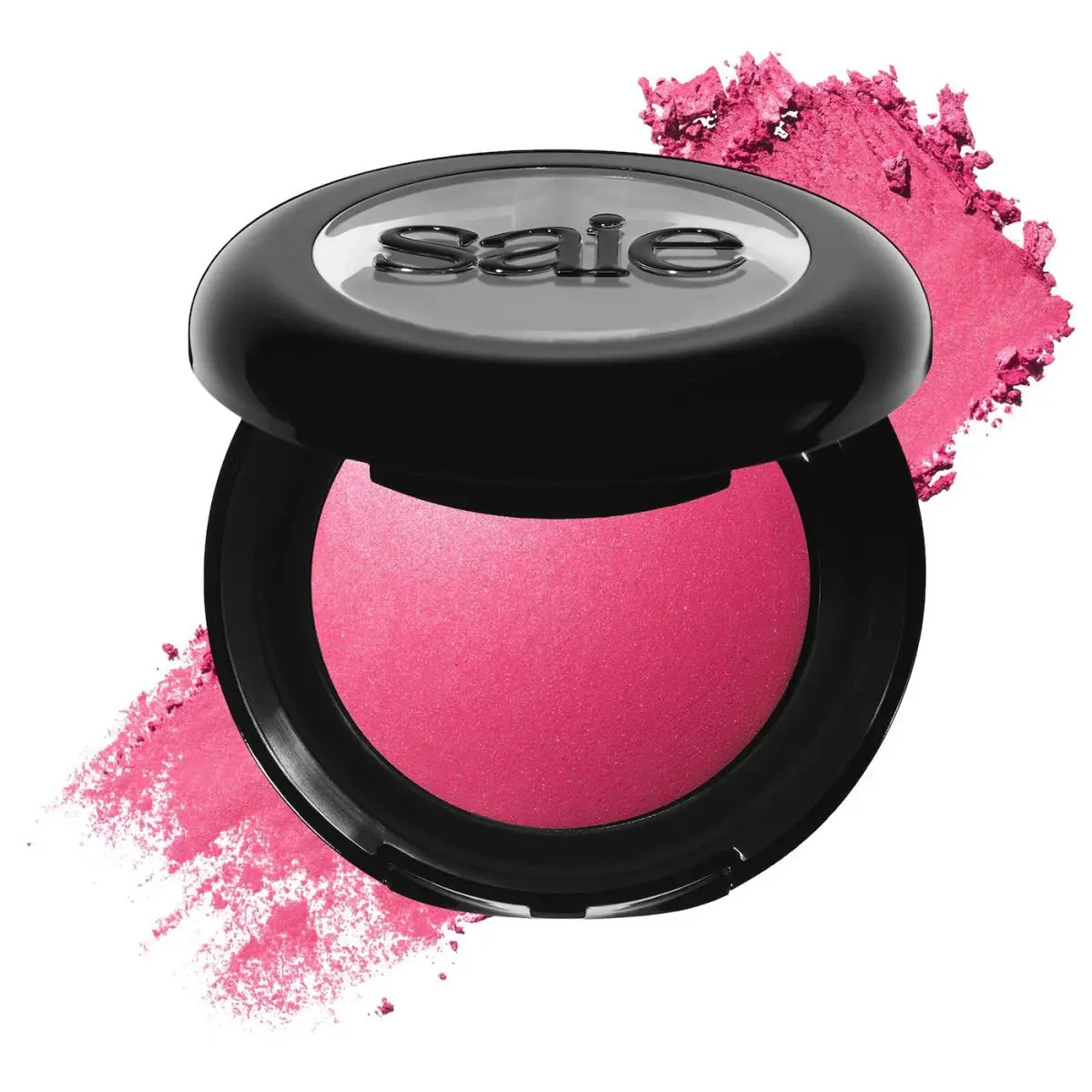 Supersuede Radiant Talc-free Baked Powder Blush 6 Shades 0.1oz/3g Amore - bright fuschia by Saie