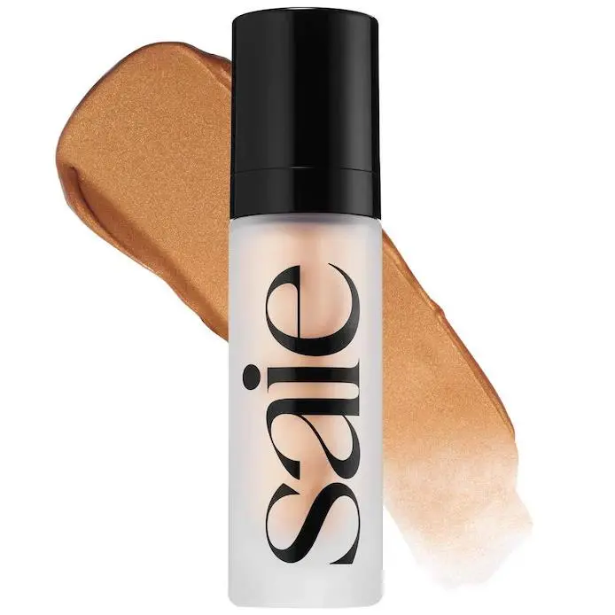 Glowy Lightweight Dewy Multipurpose Illuminator 4 Shades 1.0oz Sunglow - warm golden bronze by Saie