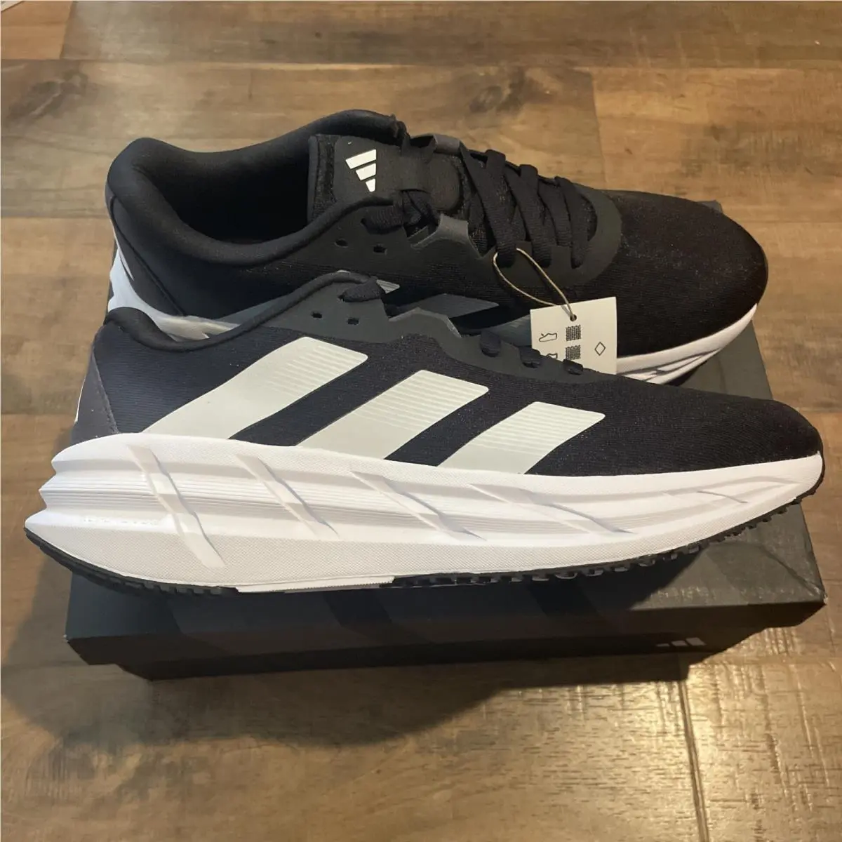 Adistar 3 Running Shoes ID6166 Women`s Size 9.5 Black White 3-Stripes by Adidas