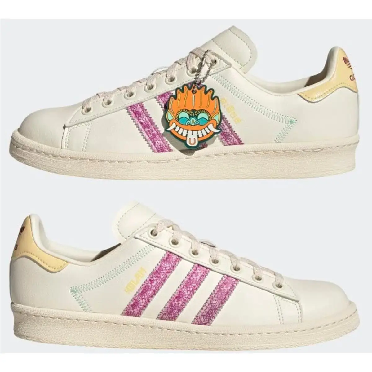 Adidas Campus Kolam Adilicious City Cream White Pink Stripes Men’s 10-Women’s 11