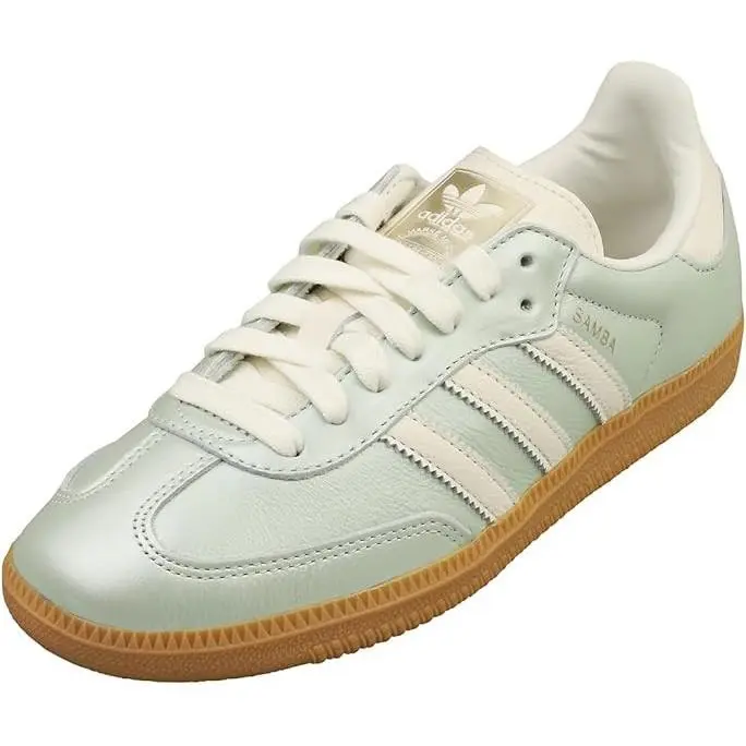 Samba OG Women’s Sneakers Linen Green Metallic Off White Size 6.5 by Adidas