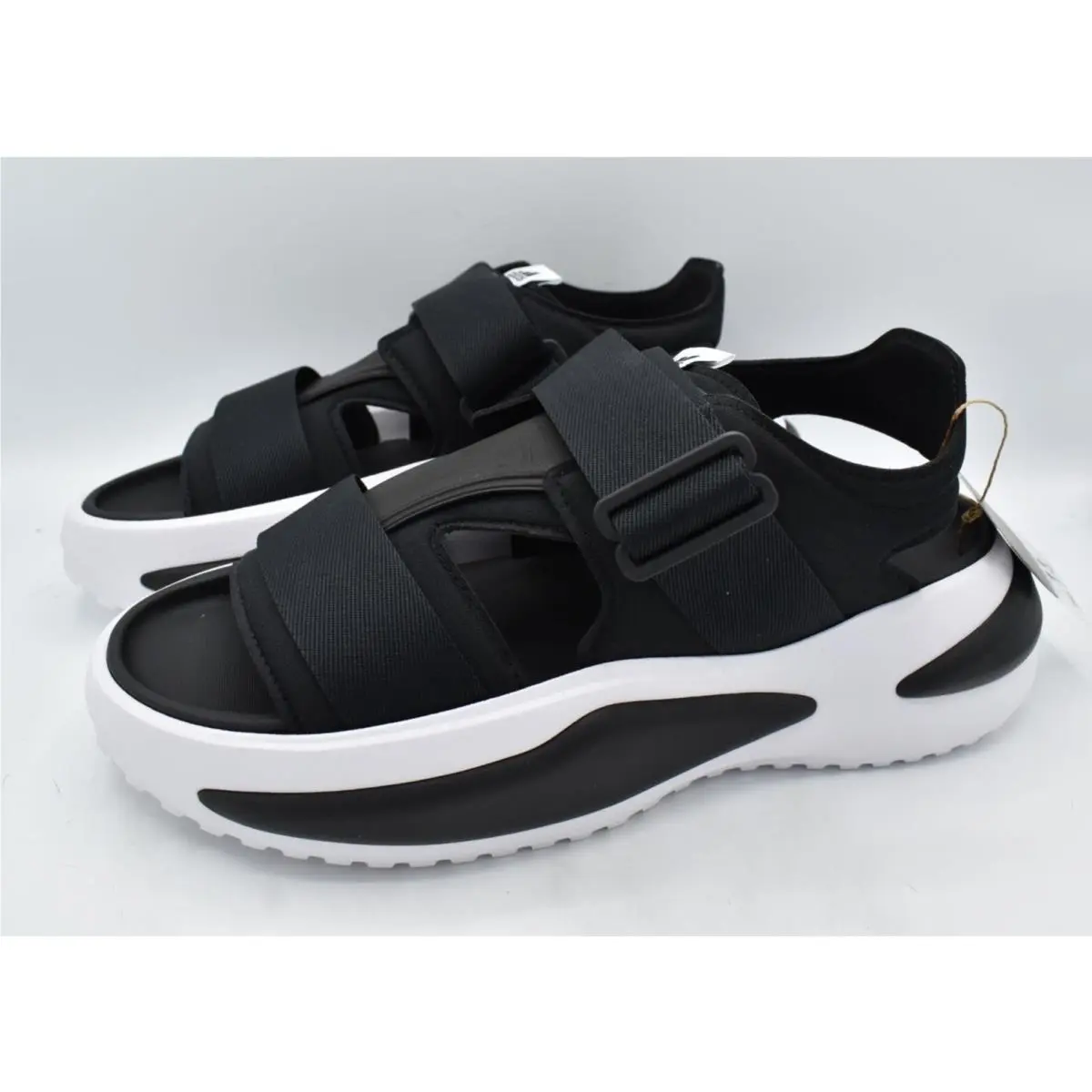 Adidas Womens Size 11 Mehana Black White Athletic Platform Sandals Shoes