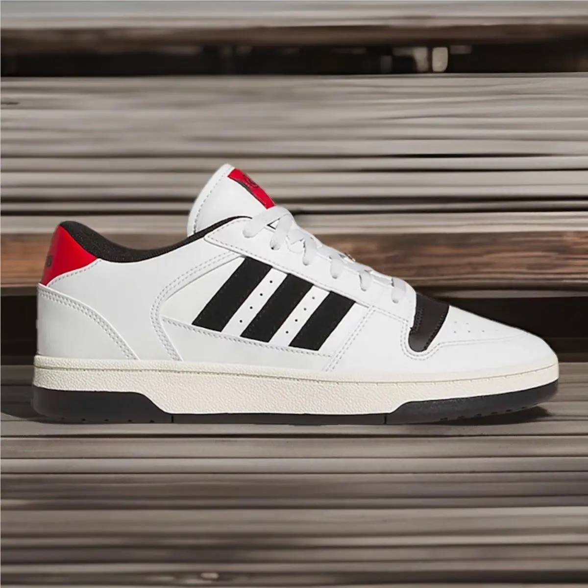Adidas Break Start Mens White Black Red Low Top Athletic Sneakers KK1283 Size 12