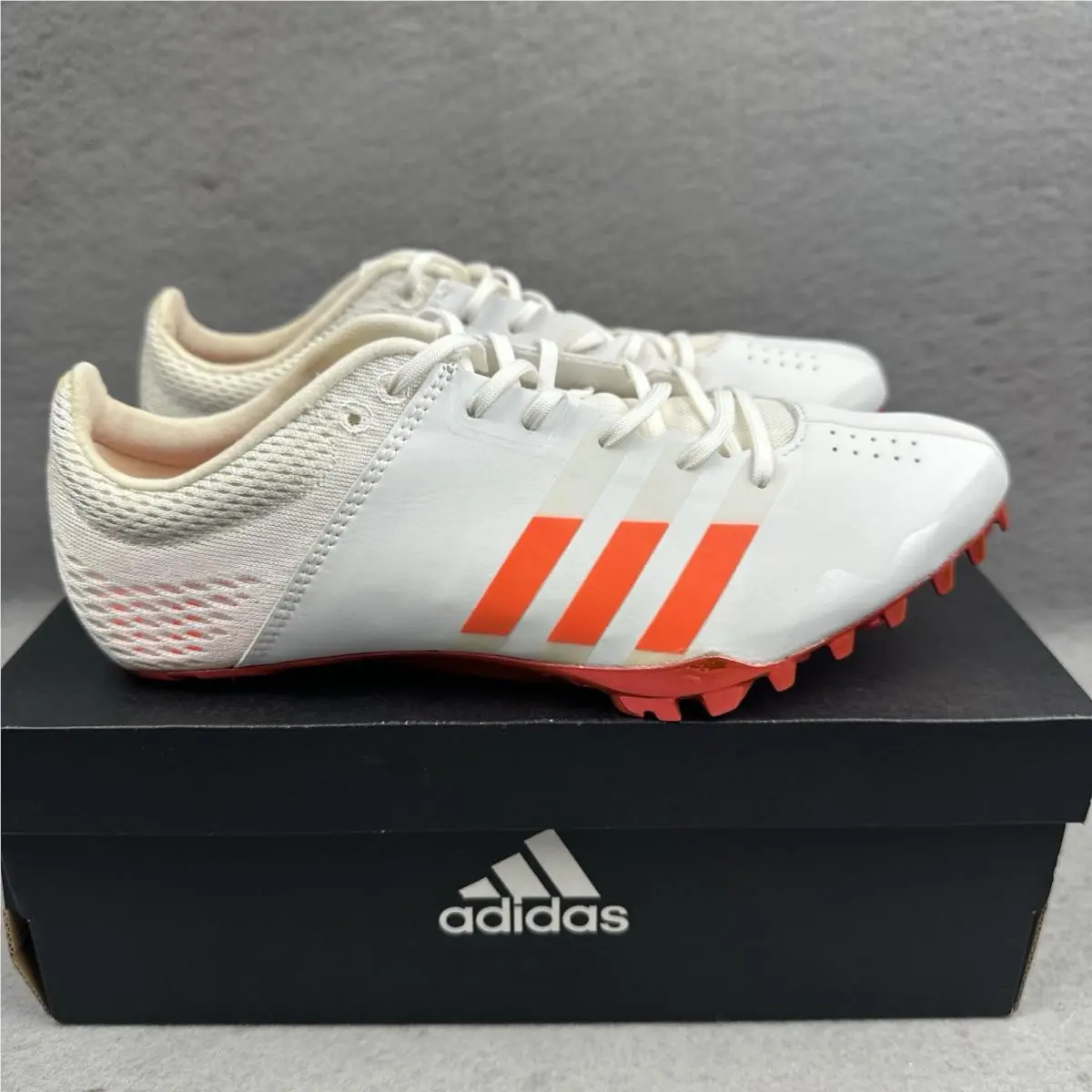 Adidas Adizero Finesse Track Spikes Womens 6 BB4097 White Orange Running