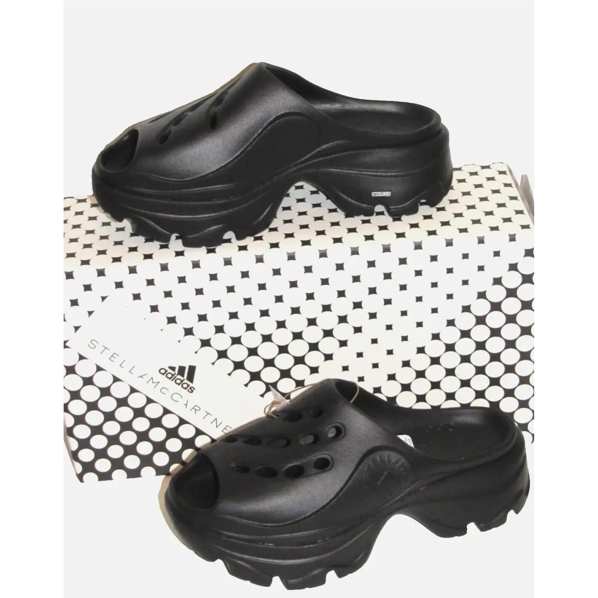 Adidas Stella Mccartney Women`s Size 8 Black GW2050 Slip-on Platform Clogs Shoes