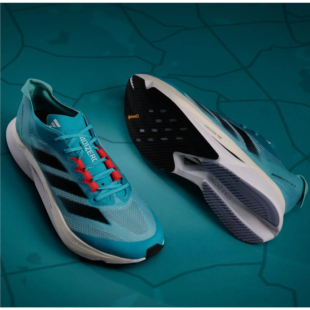 Adidas shoes - adidas Adizero Boston 12 - Adizero Boston - H03612 - Lucid Cyan/Core Black/Flash Aqua 4