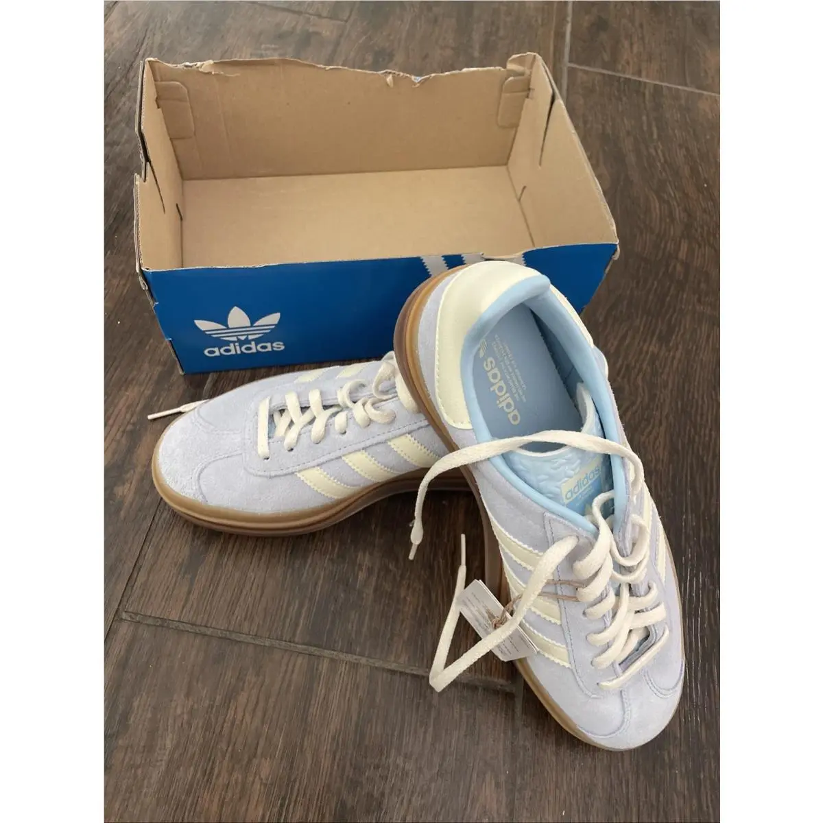 Adidas Gazelle Bold Clear Sky Cream Gold Womens