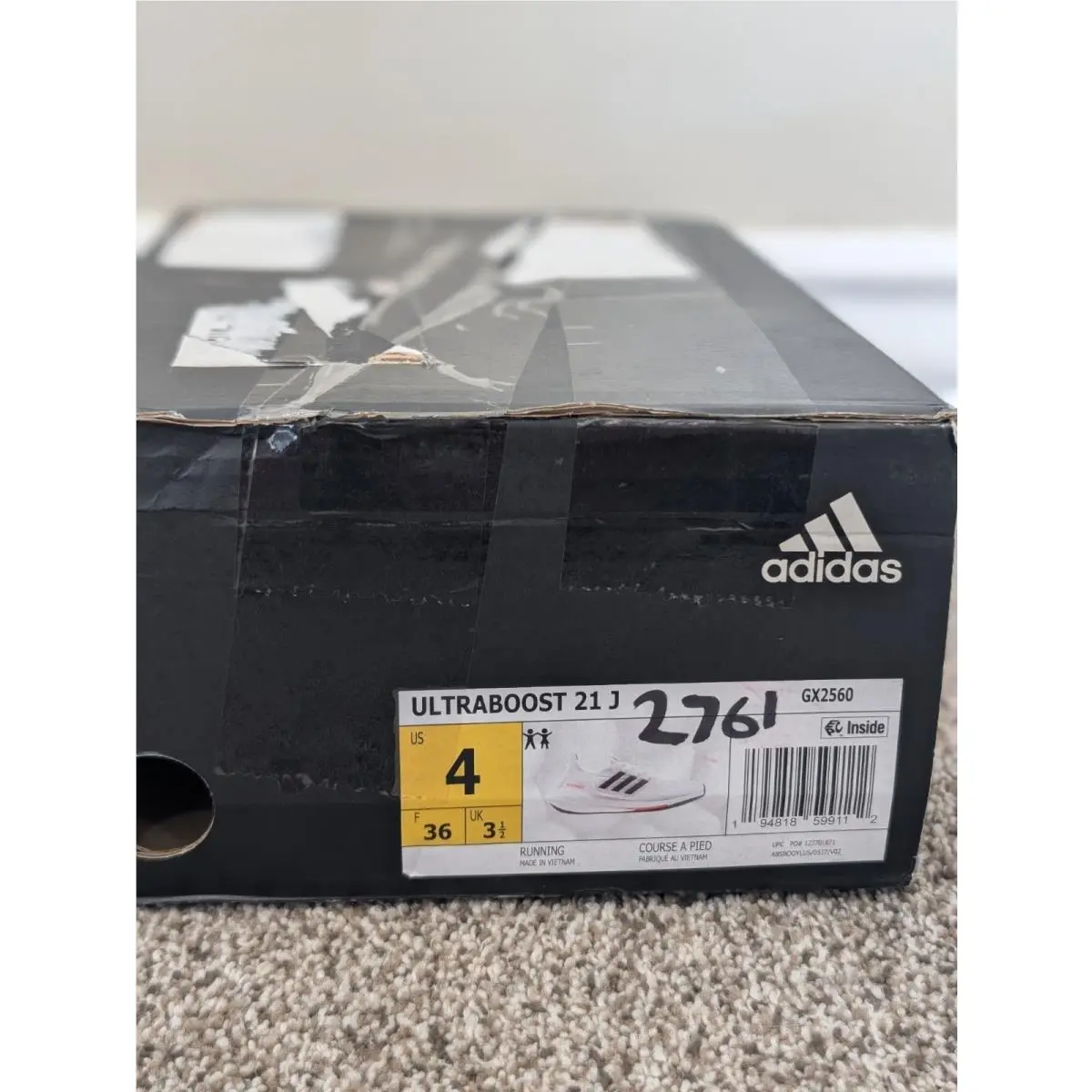 Adidas shoes - Adidas	Ultraboost 21 J - White/Black 7