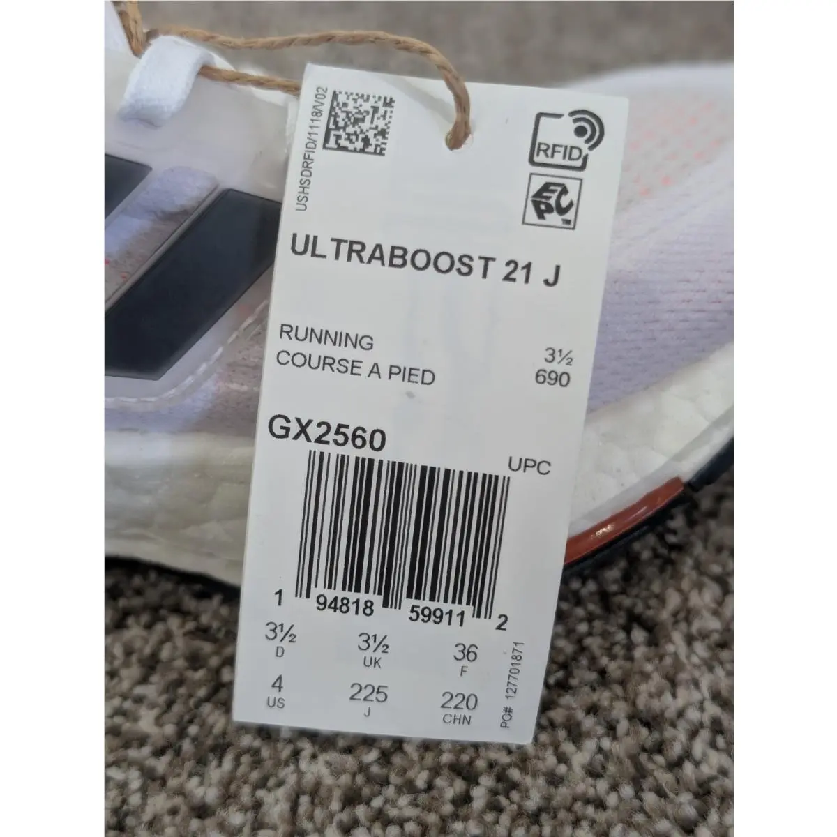 Adidas shoes - Adidas	Ultraboost 21 J - White/Black 5