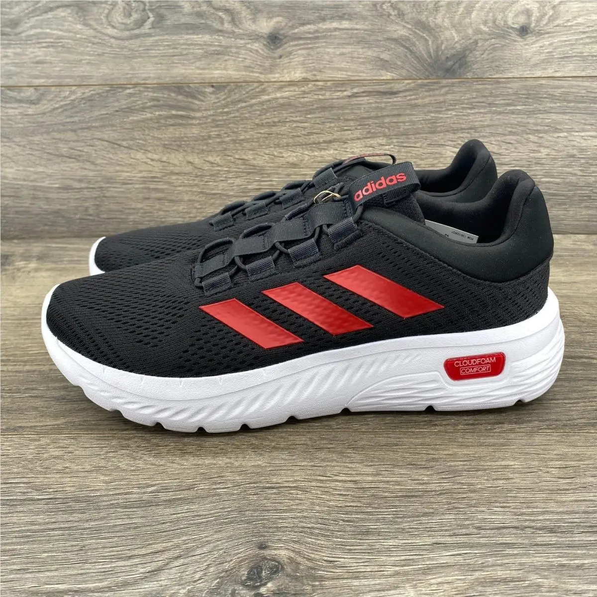 Adidas Cloudfoam Comfy EL Mens Running Shoes Black Red IH3609 Size 10