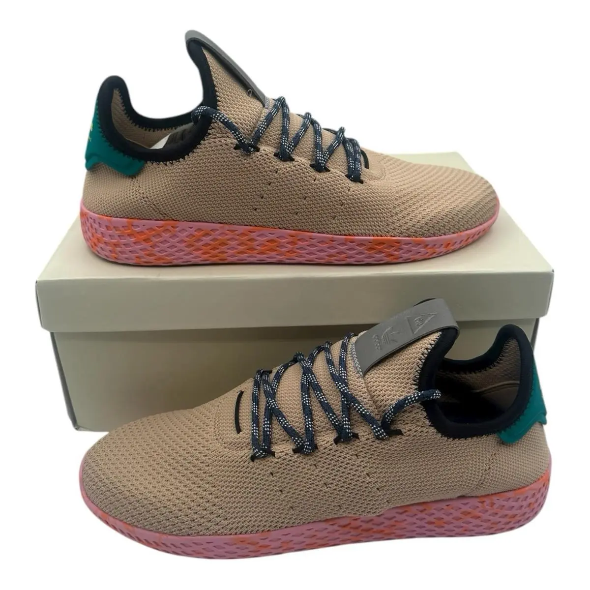 Adidas PW Tennis HH Pharrell Williams Shoes Men Sz 8 Pink Marble Sneakers BY2672
