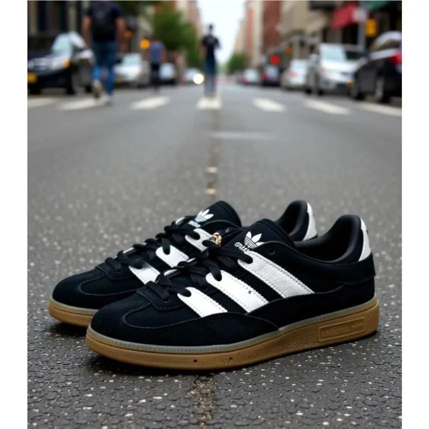 Handball Spezial ST Black White Gum Sole Sneakers Women`s Size 6 by Adidas