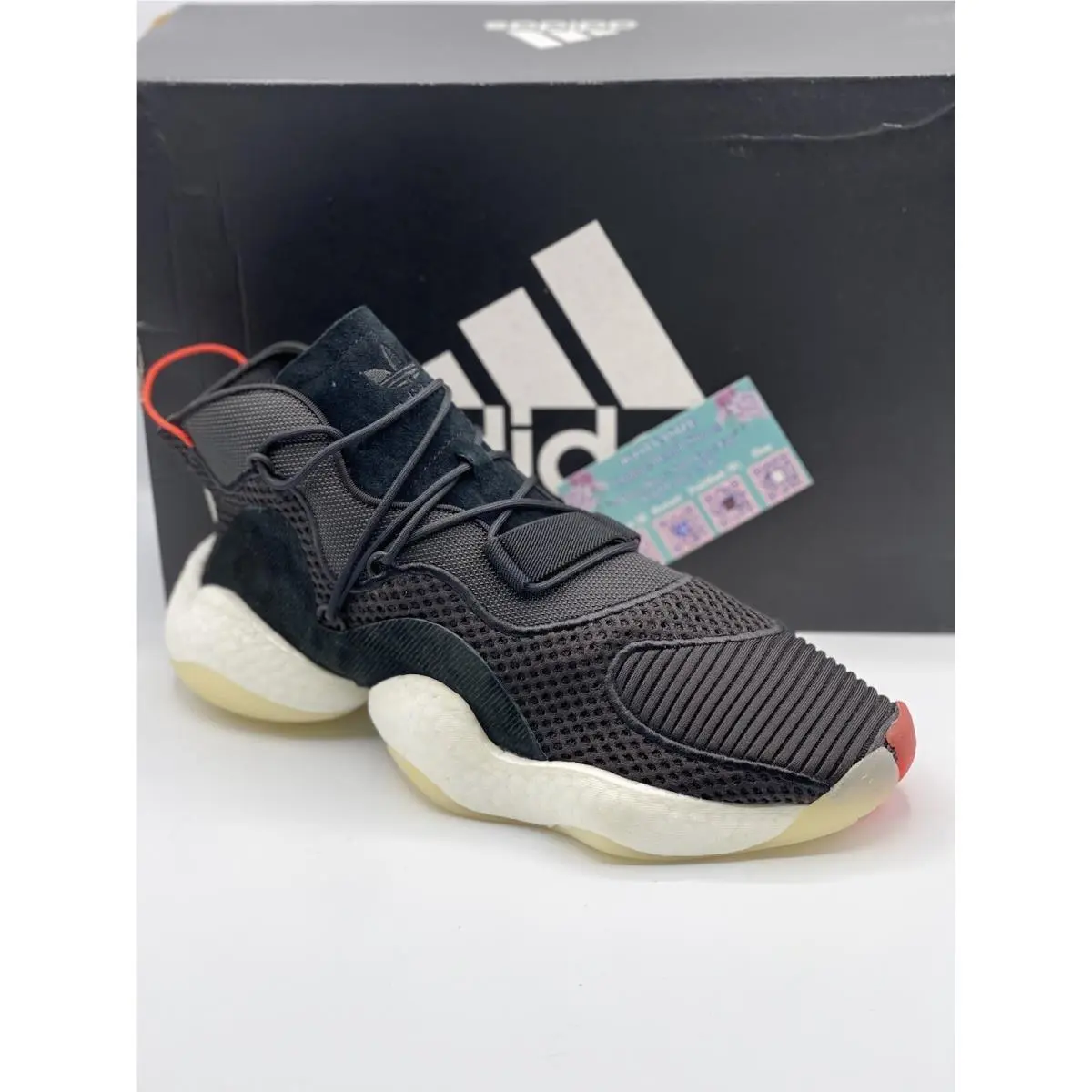 Adidas Crazy Byw Men`s Basketball Shoes Black Boost Size 9 90s Retro