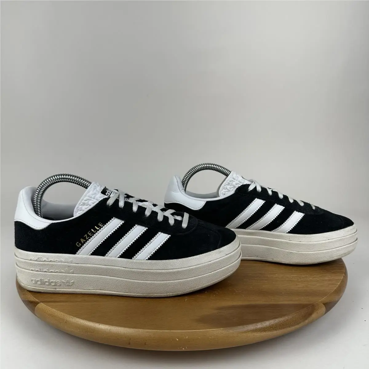 Womens Adidas Gazelle Bold J Silvio Black Suede Platform Sneakers Shoes Size 7 M