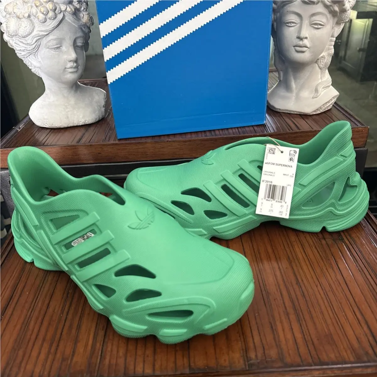 Adidas Adifoam Supernova Men Size 9 Semi Court Green Slip ON Running Shoe